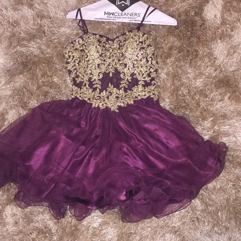 Maroon and gold dress